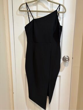 Black Asymmetric One-Shoulder Women’s Dress